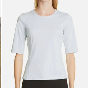Rebecca Taylor Top Refined Tee Glacier Blue Women Sz L Euc